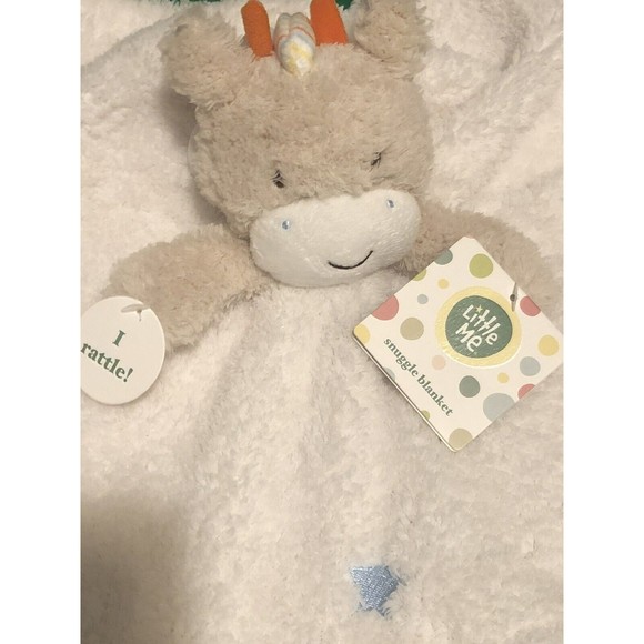 Little Me Other - New Little Me Snuggle Baby Blanket with Rattle Giraffe Lovey Stripes Boy/Girl